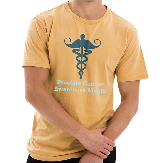 Plus Size Mustached Caduceus Graphic Design Unisex Ring Spun Cotton Vintage Short Sleeve Crewneck Tee Shirt - Vintage Mustard XL
