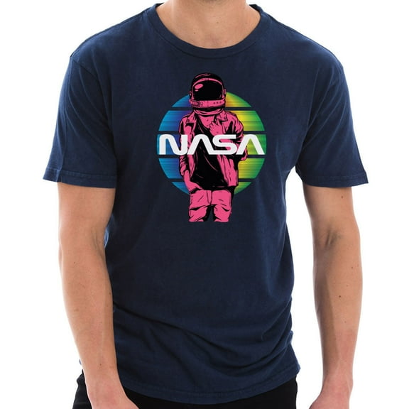 Plus Size NASA Rock Astronaut Designed Unisex Cotton Vintage Short Sleeve T-Shirt - Vintage Denim XL
