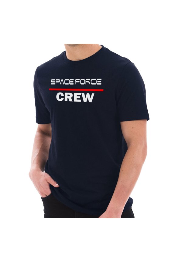 Plus Size NASA Space Force Crew Designed Short Sleeve Cotton Jersey T-Shirt - Navy 3XL