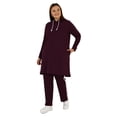 thumbnail image 1 of Plus Size Natural Fabric Sports Tunic & Pants Co-Ord Purple, 1 of 6