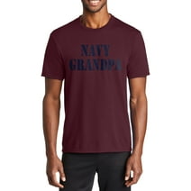 Plus Size Navy Grandpa Stencil Graphic Men's Fan Port & Company Performance Blend Crew Neck T-Shirt - Athletic Maroon 3XL