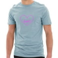 thumbnail image 1 of Plus Size Neon Love Heart Logo Cotton Short Sleeve Graphic Shirt - Blue Mist 2XL, 1 of 4