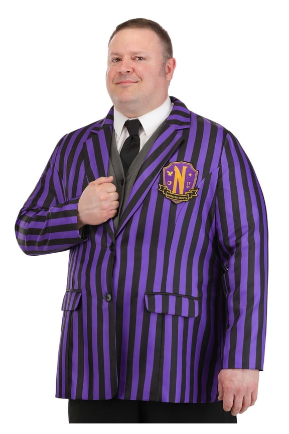 Plus Size Nevermore Academy Wednesday Costume Blazer for Men