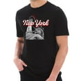 thumbnail image 1 of Plus Size New York Statue of Liberty Graphic Design Short Sleeve Jersey T-Shirt - Black XL, 1 of 4