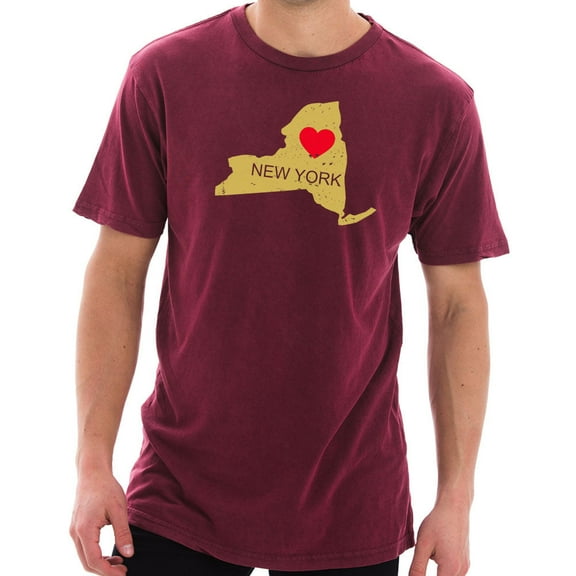 Plus Size New York Vintage Map Graphic Design Cotton Short Sleeve T-Shirt - Vintage Brick XL