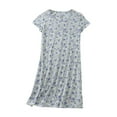 thumbnail image 1 of Plus Size Night Shirts for Women Sleepwear Cute Short Sleeve Nightgown Crewneck Sleep Tshirts Dress Lounge Pjs Gray, M, 1 of 3