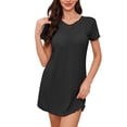 thumbnail image 1 of Plus Size Nightgown for Women Short Sleeve Sleepwear Soft Comfortable Sleepshirts Casual Loose Solid Color Nightshirt, 1 of 4