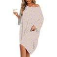 thumbnail image 1 of Plus Size Nightgowns: Syphorium Womens Nightgowns Plus Size Loose Casual Dropped Shoulders Dress Oversized Print Womens Loungewear with Pocket, One Size, 1 of 2