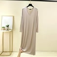 thumbnail image 1 of Plus Size Nightgowns for Women Fall Lightweight Sleep shirts Long Sleeve Soft Comfy Crewneck Pullover Loose Maxi T-Shirt Dress, 1 of 6