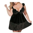 thumbnail image 1 of Plus Size Nightgowns for Women Oversized Womens Dresses Soft Camisole Tops V-Neck Casual Sleep Dress Black, 1 of 3