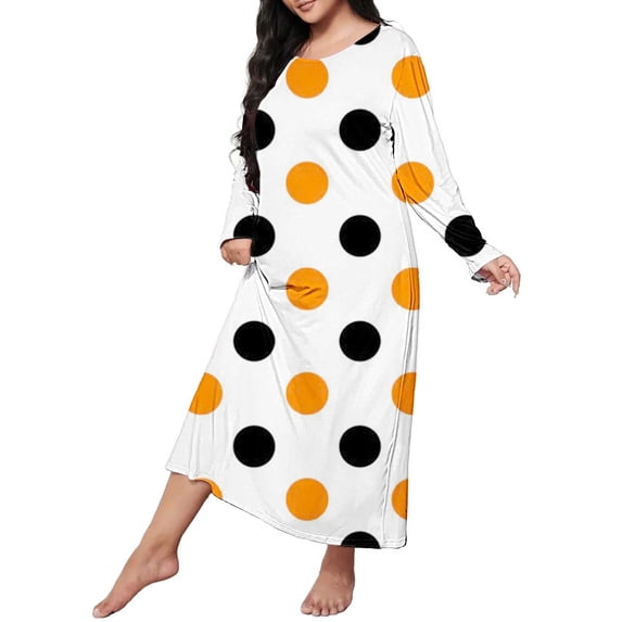 Plus Size Nightgowns for Women Oversized Womens Dresses Soft Long Sleeve Shirts Comfy Sleep Dress Orange