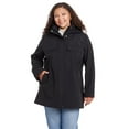 thumbnail image 1 of Plus Size Nine West Modern Soft Shell Hooded Jacket Color: Black Size: 1X, 1 of 1