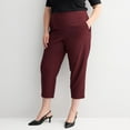 thumbnail image 1 of Plus Size Nine West Pull On Straight Leg Ankle Pants Color: Maddie Plum Size: 1X, 1 of 4