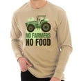 thumbnail image 1 of Plus Size No Farmers No Food Graphic Long Sleeve Crewneck Tee - Mushroom XL, 1 of 4