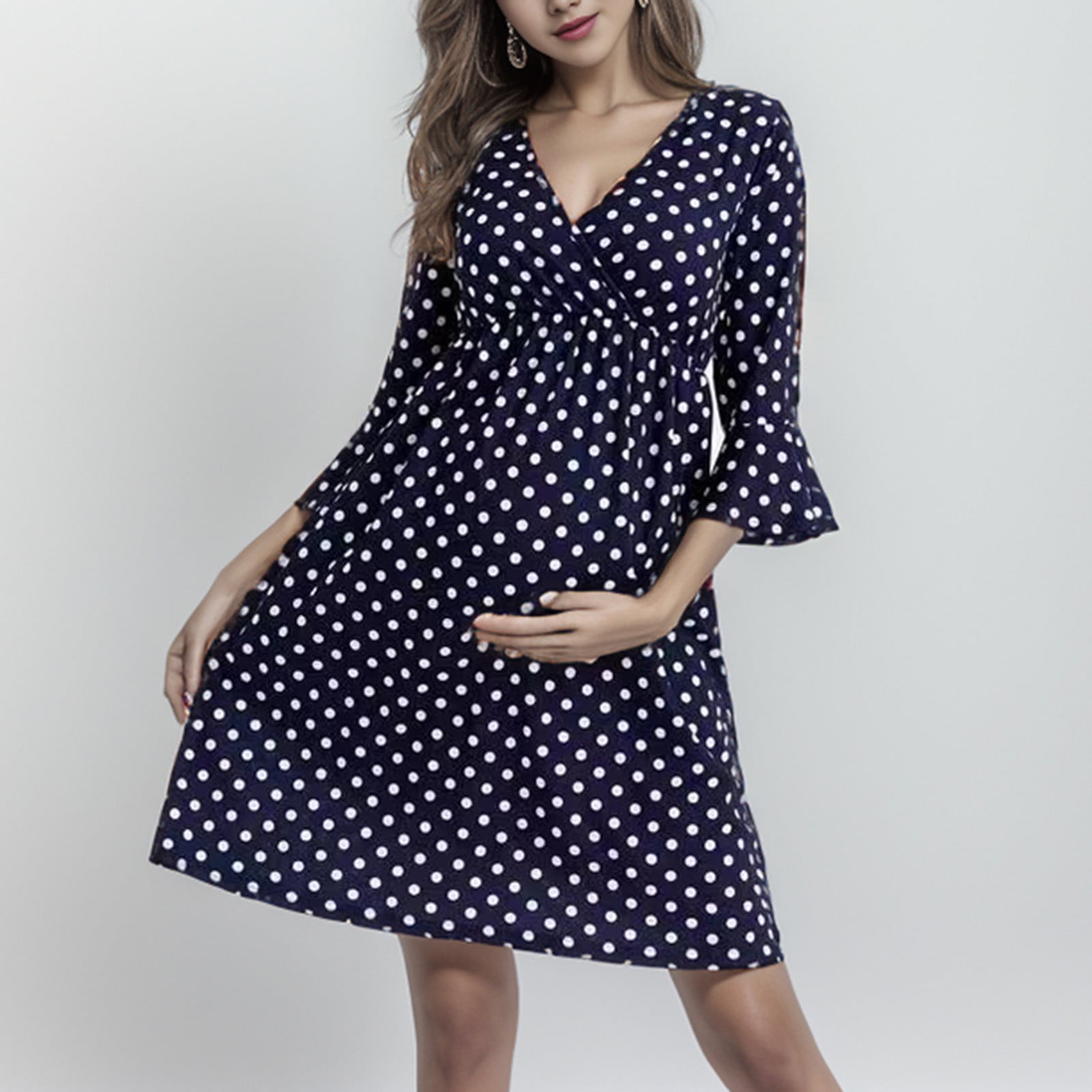 Plus Size Nursing Dress For Women Gowns For Clothes Maternity Delivery Nursing Dress Labor And Delivery Navy Clothes C Section Postpartum Clothes Walmart