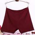thumbnail image 1 of Plus Size Nylon High Waist Boxer Briefs Smooth No Roll Leg Opening Underwear Red 5XL, 1 of 3