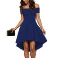 thumbnail image 1 of Plus Size Off Shoulder Short Sleeve Skater Dress for Women - Elegant High Low Fashion Outfit for - Stylish Comfortable Fit - for Parties and Events, 1 of 5