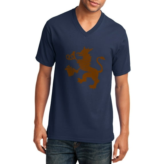 Plus Size Oktoberfest Griffin Graphic Men's Core Cotton V-Neck T-Shirt - Navy 3XL
