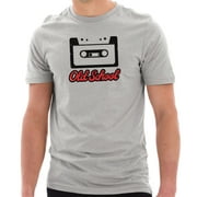 Plus Size Old School Mixtape Graphic Design Short Sleeve Cotton Jersey T-Shirt - Heather Grey 2XL