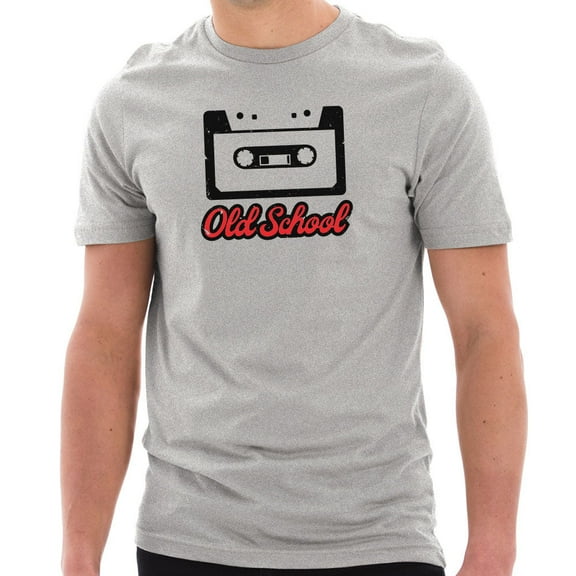 Plus Size Old School Mixtape Graphic Design Short Sleeve Cotton Jersey T-Shirt - Heather Grey XL