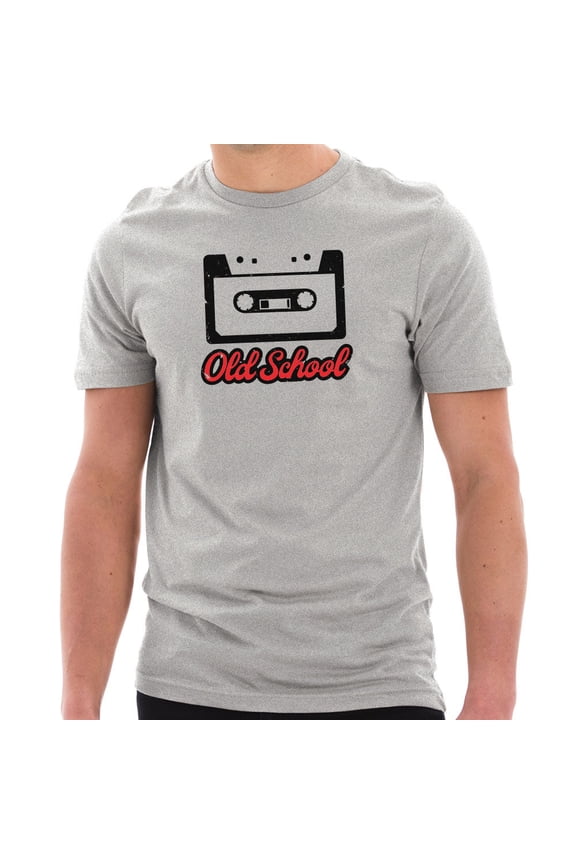 Plus Size Old School Mixtape Graphic Design Short Sleeve Cotton Jersey T-Shirt - Heather Grey XL