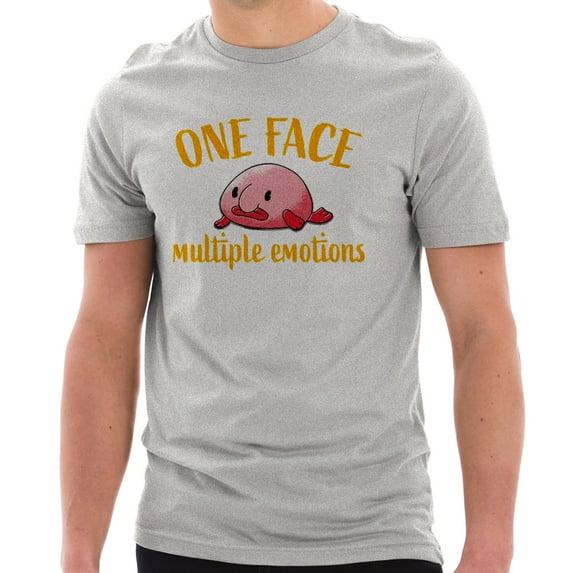 Plus Size One Face Blob Cotton Short Sleeve Graphic Shirt - Heather Grey 2XL