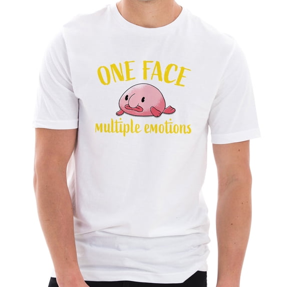 Plus Size One Face Blob Cotton Short Sleeve Graphic Shirt - White 3XL