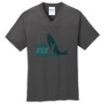 thumbnail image 1 of Plus Size One Fly Grandpa Graphic Men's Core Cotton V-Neck T-Shirt - Charcoal XL, 1 of 2