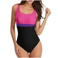 thumbnail image 1 of Plus Size One Piece Tankini Swimsuit for Womens Summer Fashion Split High Waisted Solid Color Swimsuit Conservative And Fashionable Bikini Swimsuit, 1 of 3