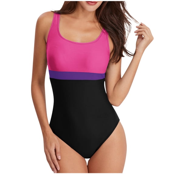 Plus Size One Piece Tankini Swimsuit for Womens Summer Fashion Split High Waisted Solid Color Swimsuit Conservative And Fashionable Bikini Swimsuit