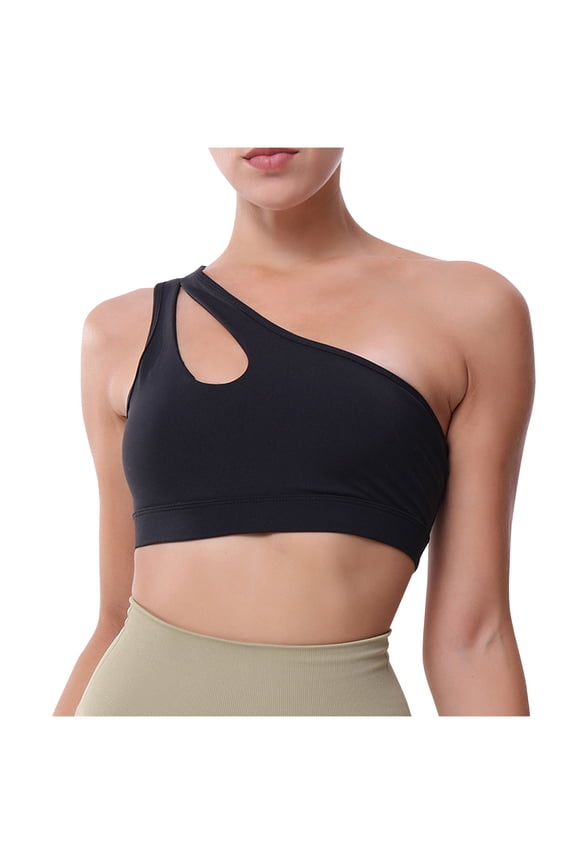 Plus Size One Shoulder Bras for Women,High Impact Wireless Breathable Push Up Everyday Bras