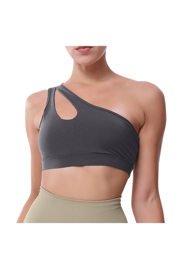 Plus Size One Shoulder Bras for Women,High Impact Wireless Breathable Push Up Everyday Bras