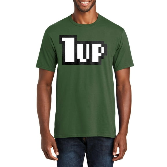 Plus Size One Up Graphic Men's Premium Crew Neck Tee Shirt - Olive 6XL