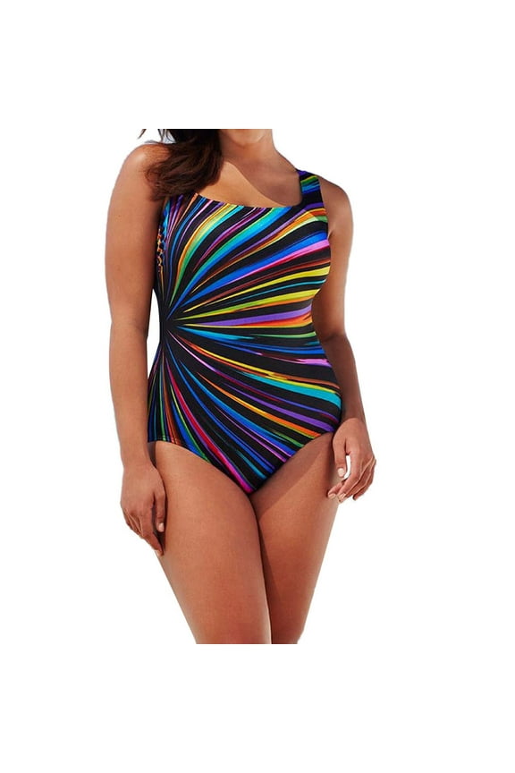 Plus Size One-piece Swimsuit for Women Close-fitting Monokini with Floral Printing Summer Beach Fashion Swimwear Push Up Bikini Sets Vacation Holiday L-3XL