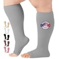 thumbnail image 1 of Plus Size Opaque Women and Men Support Knee Highs 20-30mmHg Grey, 2X-Large, 1 of 8