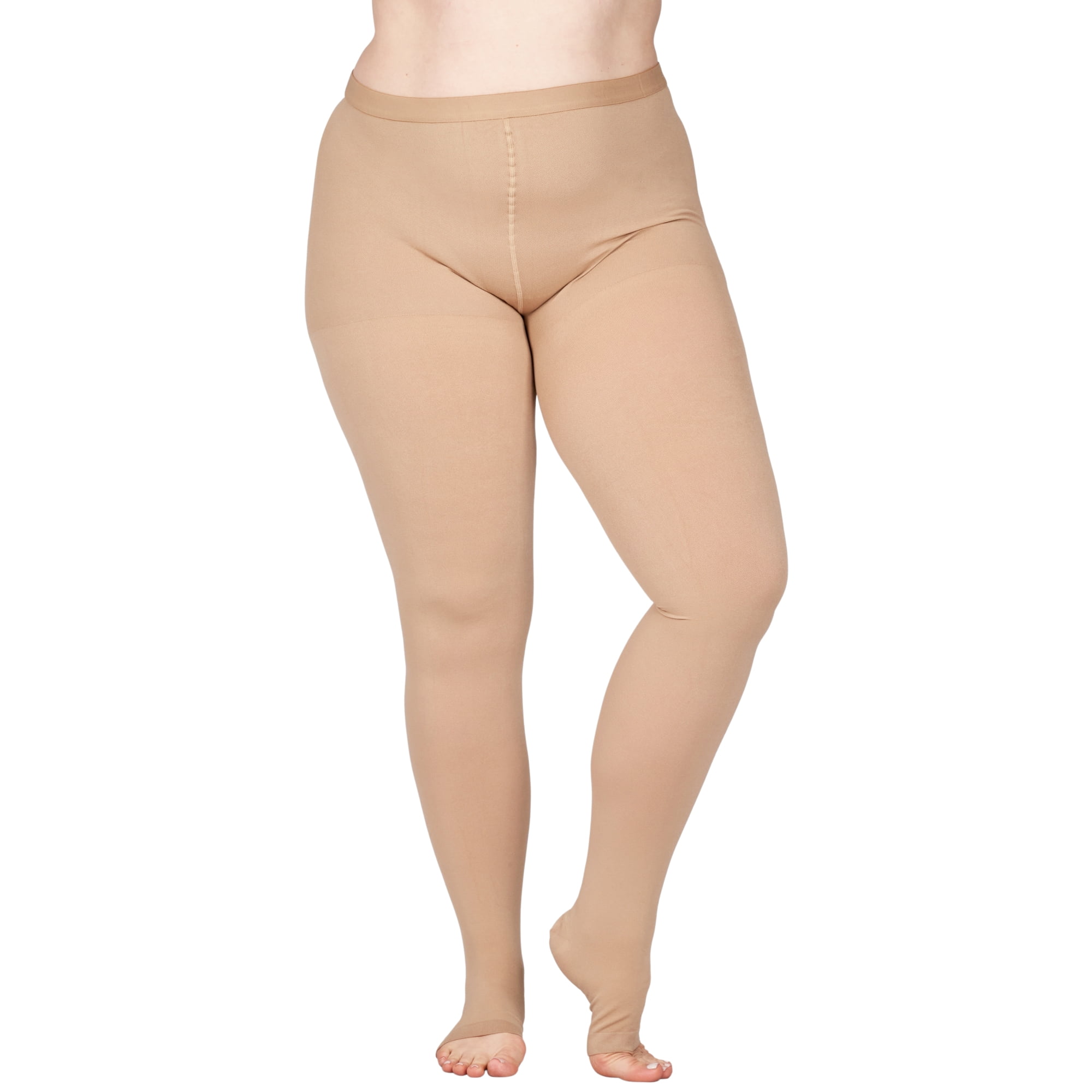 Plus Size Opaque Compression Tights for Women 20 30 mmHg Beige 2X Large Walmart Business Supplies