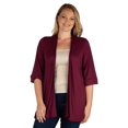 thumbnail image 1 of Plus Size Open Front Elbow Sleeve Cardigan, 1 of 11