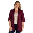 thumbnail image 1 of Plus Size Open Front Elbow Sleeve Cardigan, 1 of 11