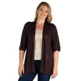 thumbnail image 1 of Plus Size Open Front Elbow Sleeve Cardigan, 1 of 11