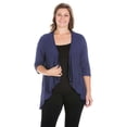 thumbnail image 1 of Plus Size Open Front Elbow Sleeve Cardigan, 1 of 8
