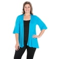 thumbnail image 1 of Plus Size Open Front Elbow Sleeve Cardigan, 1 of 11