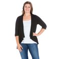 thumbnail image 1 of Plus Size Open Front Elbow Sleeve Cardigan, 1 of 8