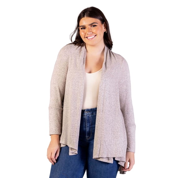 Plus Size Open Front High Low Cardigan