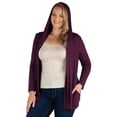 thumbnail image 1 of Plus Size Open Front Hooded Pocket Cardigan, 1 of 6