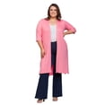 thumbnail image 1 of Plus Size Open Front Knee Length Cardigan, 1 of 10