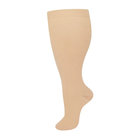 Plus Size Open Toes Compression Socks for Men & Women, Wide Calf Toeless Stockings Support for Circulation