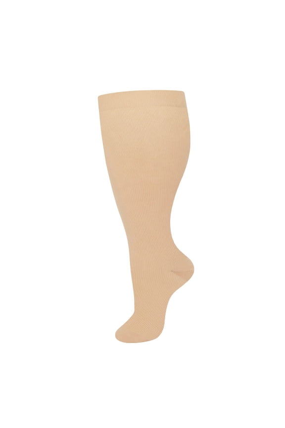 Plus Size Open Toes Compression Socks for Men & Women, Wide Calf Toeless Stockings Support for Circulation