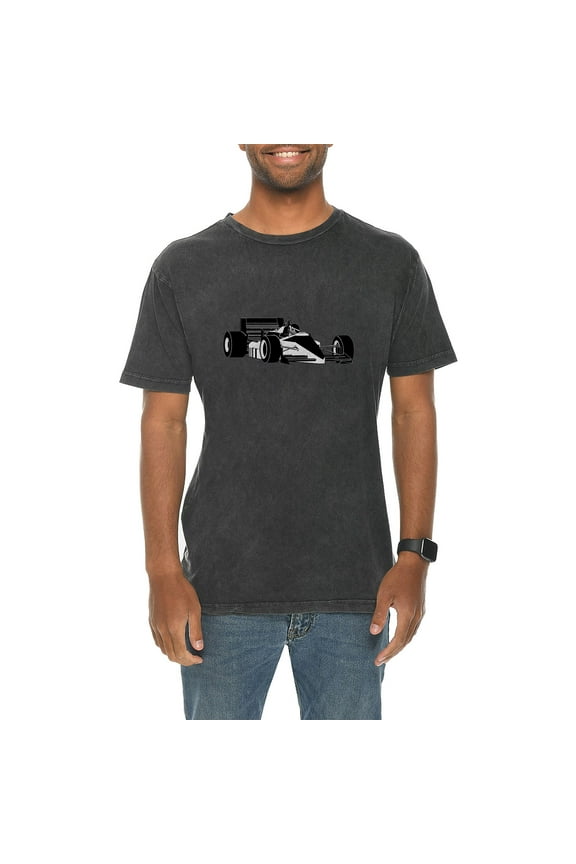 Plus Size Open Wheel Racer Graphic Design Vintage Crewneck Tee - Vintage Black 3XL