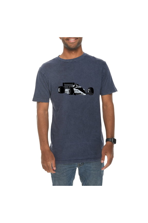 Plus Size Open Wheel Racer Graphic Design Vintage Crewneck Tee - Vintage Denim 2XL