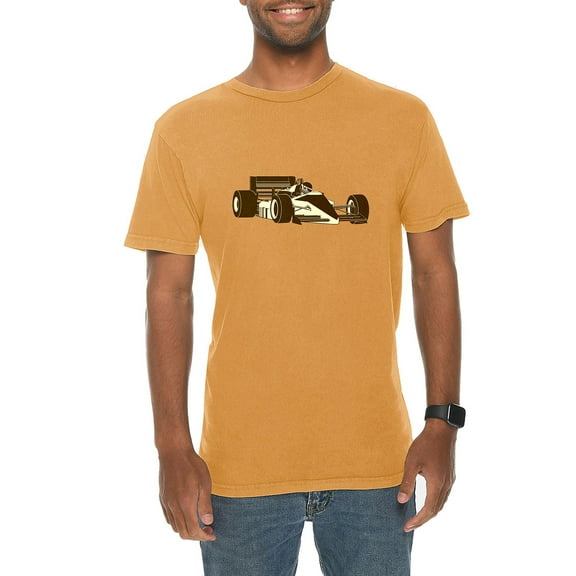 Plus Size Open Wheel Racer Graphic Design Vintage Crewneck Tee - Vintage Mustard XL